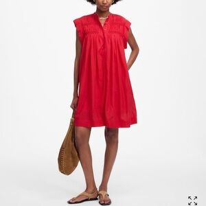 Madewell Red embroidered mini dress
